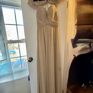Champagne Gold Crimped Kleinfeld Formal Gown size 4